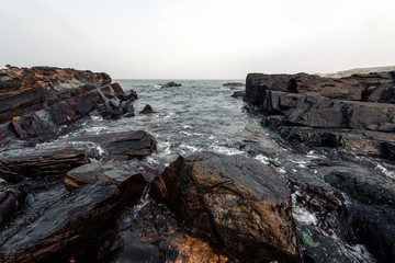 Stone part of the coast in India