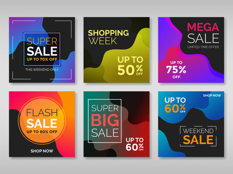Abstract sale web banner for social media. Vol.1
