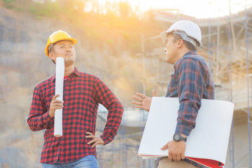 engineer working on building site