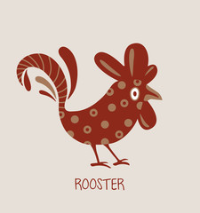 Rooster. Flat design style vector illustrations set of icons and logos