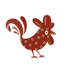 Rooster. Flat design style illustrations set of icons and logos