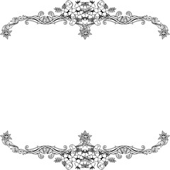 Vector illustration card with drawing flower frame