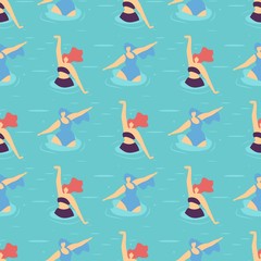 Obraz premium Active Summer Positive Motivate Seamless Pattern
