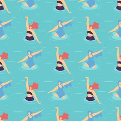 Active Summer Positive Motivate Seamless Pattern