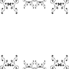 Vector illustration decoration of flower frame on white backdrop