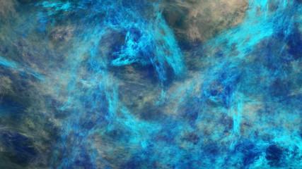 Abstract fantastic beige and blue clouds. Colorful fractal background. Digital art. 3d rendering.