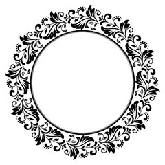 Decorative frame Elegant vector element for design in Eastern style, place for text. Floral black border. Lace illustration for invitations and greeting cards