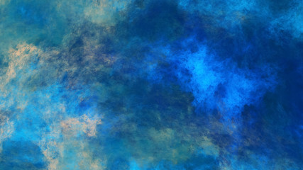 Abstract fantastic beige and blue clouds. Colorful fractal background. Digital art. 3d rendering.
