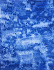 Fantasy blue clouds. Abstract hand painted watercolor texture.