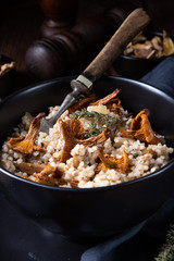 Kaszotto- polish risotto from barley groats with mushrooms