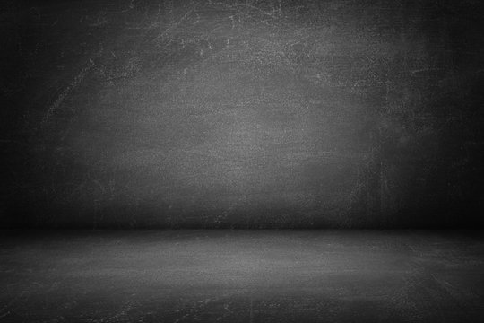 dark texture chalk board room and studio wall background