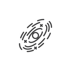 Cosmos galaxy with black hole line icon. linear style sign for mobile concept and web design. Galaxy rotation outline vector icon. Symbol, logo illustration. Pixel perfect vector graphics
