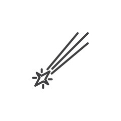 Falling Star line icon. Flying meteor linear style sign for mobile concept and web design. Comet tail outline vector icon. Symbol, logo illustration. Pixel perfect vector graphics