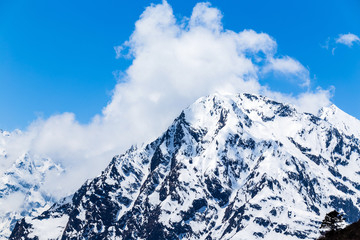 Big beautiful snow mountain, Yumthang Valley in North Sikkim