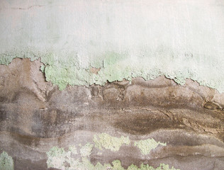 Old wall concrete with peeled paint grunge Background