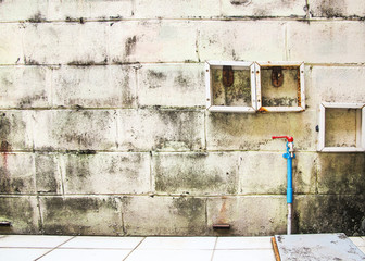 Old Block with blue Pipe and Tap