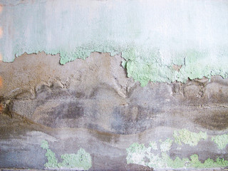 Old wall with peeled paint grunge Background
