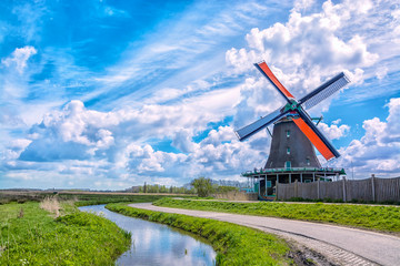 Windmills in Holland,  Zaanse Schans, Netherlands