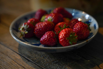 fresh strawberries in a bowl
