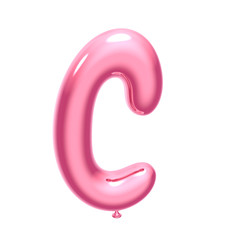Pink balloon alphabet C