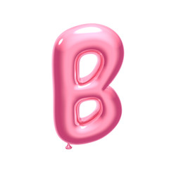 Pink balloon alphabet B