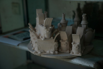 Has not been fired ceramic products