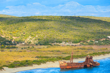 The famous shipwreck near Gythio Greece