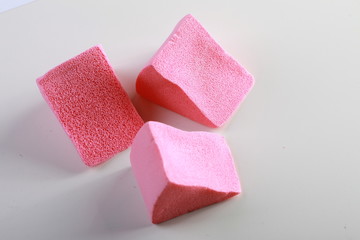 sponges for makeup. set of pink triangular sponges