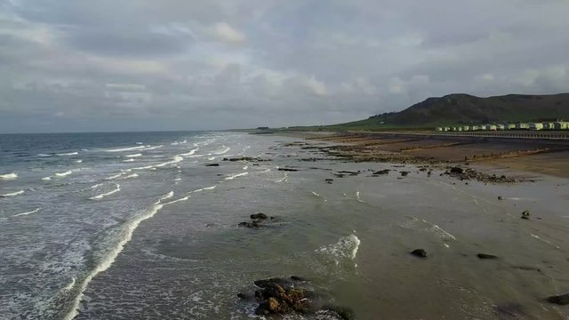 Drone flight over tywyn beach