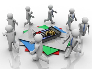 3d illustration Business Network with rupee sign