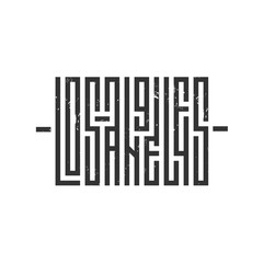 Los Angeles hand written lettering for card, tee print design. Modern brush calligraphy. Isolated on background. Vector illustration.