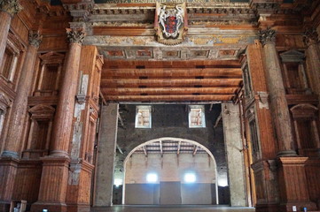 Interior of the Farnese theater, Parma, Italy