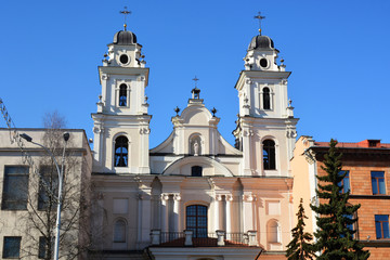 Fototapeta na wymiar Minsk, Belarus - 09.04.2019: Archcathedral cathedral Holy Name of the blessed virgin Mary 