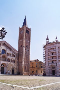 Cathedral and baptistery of Parma. italy
