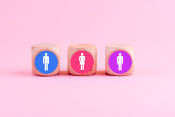 Intersexualität angedeutet durch Symbole drei Geschlechter