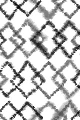 Monochrome black watercolor geometric moroccan rug seamless pattern
