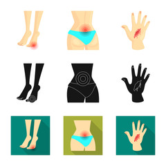 Vector design of hospital and rendering symbol. Collection of hospital and help vector icon for stock.