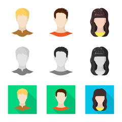 Vector illustration of professional and photo symbol. Set of professional and profile stock vector illustration.