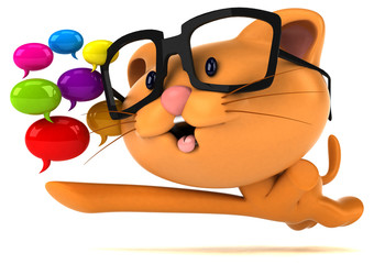Naklejka premium Fun cat - 3D Illustration