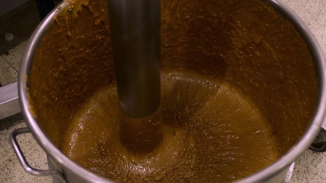 Chocolate sucking machine in bread factory