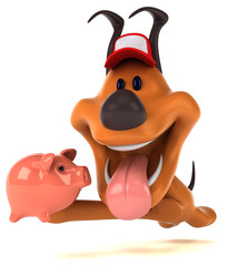 Naklejka premium Fun dog - 3D Illustration