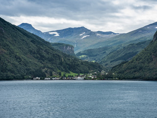 Norwegian landscape, view across Storfjorden, towards Eidsdal