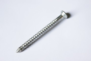 Screws on a white background