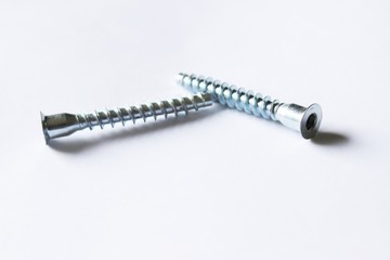 Screws on a white background