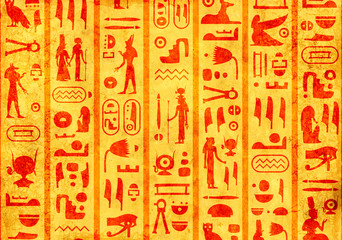 Grunge background with ancient egyptian hieroglyphs