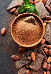 Cocoa powder and beans