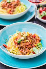  Traditional Italian spahgetti Bolognaise