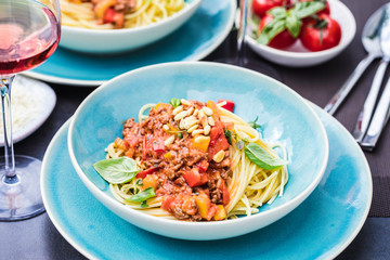  Traditional Italian spahgetti Bolognaise