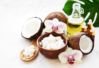 Obraz na płótnie Canvas Coconut natural spa ingredients
