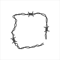 Barbed Wire Icon, Sharp Barbed Wire